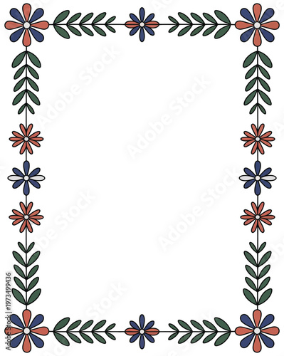 set of floral elements