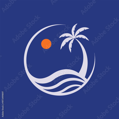 Minimalist of a dove in flight with orange sun and blue sky background bird wings