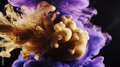 Wallpaper Mural Abstract Colorful Smoke Explosion and Swirls on Black Background. Torontodigital.ca