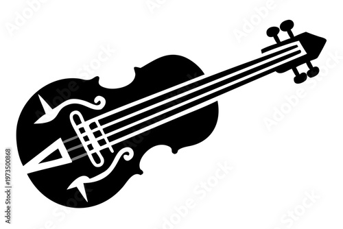 viola da gamba instrument silhouette illustration for classical baroque music performance and acoustic design