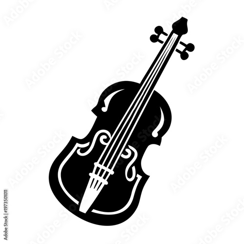 viola da gamba instrument symbol icon silhouette illustration for classical music baroque orchestra and vintage design