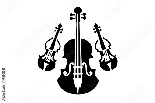 double bass instrument silhouette illustration for classical music jazz performance and orchestra design