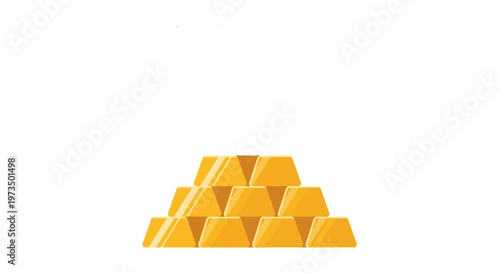 Stack of gold bars precious metal. Vector Illustrations. EPS Editable