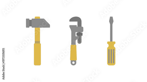 Tools for home repair and maintenance. Vector Illustrations. EPS Editable