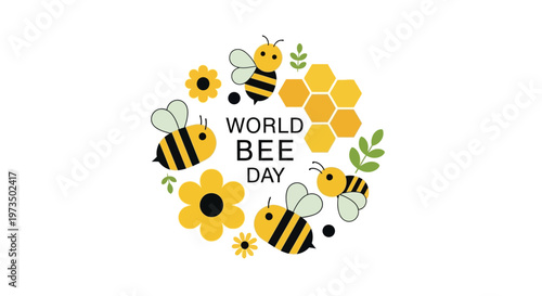 World Bee Day Insect Illustration. Vector Illustrations. EPS Editable