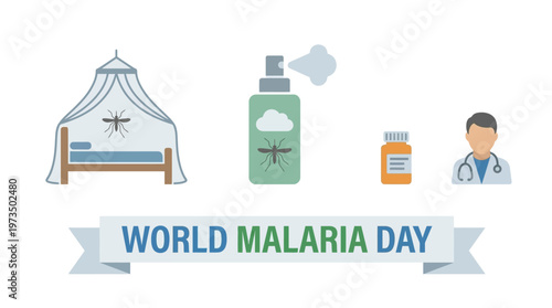 World Malaria Day Health Awareness Illustration. Vector Illustrations. EPS Editable