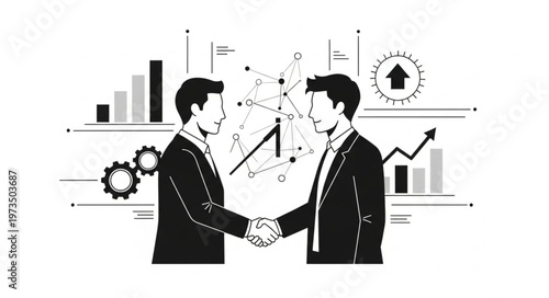 Two Businessmen Shaking Hands Sealing Partnership Agreement.