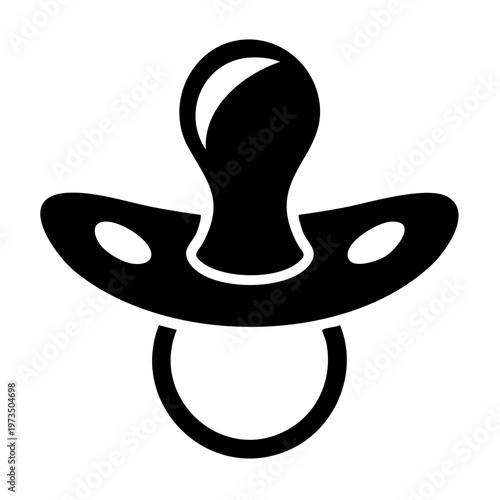Baby Pacifier Black Silhouette Glyph Icon