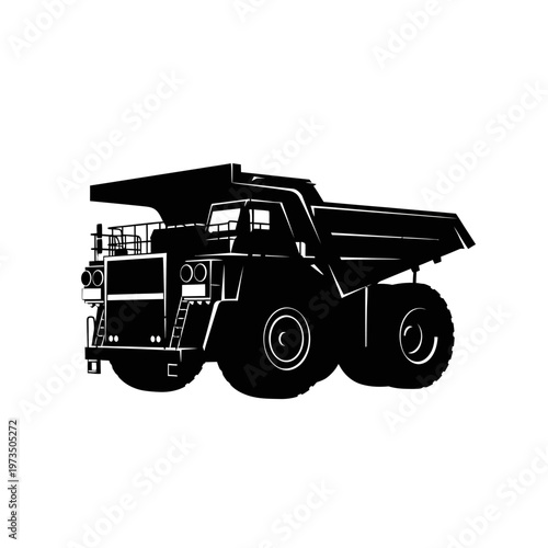 Vector Illustration of a Heavy Duty Mining Dump Truck.