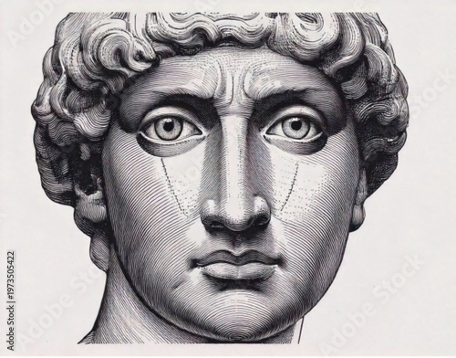 Ancient Roman Emperor Bust Sculpture Detailed Portrait.