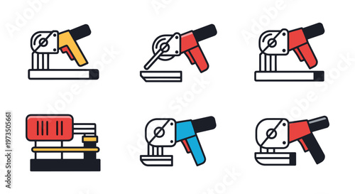 Pneumatic Cutter Line art creative graphic abstract vector