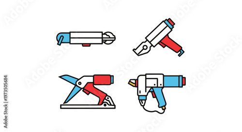 Pneumatic Cutter Line art modern abstract vector design