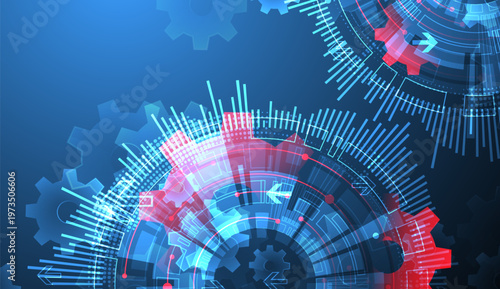 Abstract technology background. Cogwheels ART theme. Vector illustration