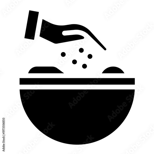 Cooking hand icon glyph style vector graphic illustration. Suitable for website design, app, template.