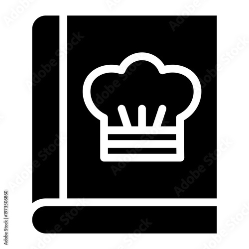 Receipe icon glyph style vector graphic illustration. Suitable for website design, app, template.