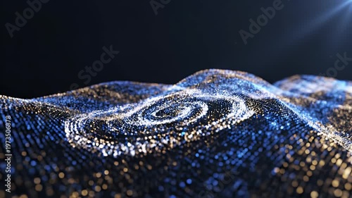 Wallpaper Mural Abstract Digital Waveform of Glowing Particles in Futuristic Network. Torontodigital.ca