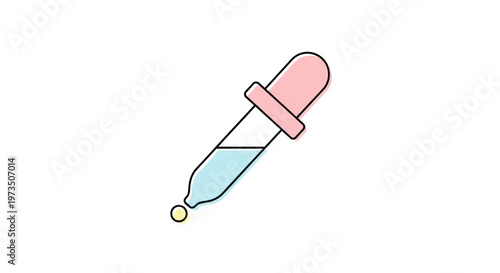 Colorful dropper with liquid inside.