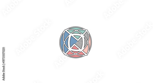 Colorful Geometric Shaped Mosaic Artwork Design.