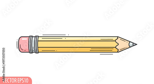 Colorful pencil with pink eraser.