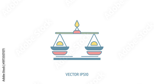 Vector illustration of balance scales.