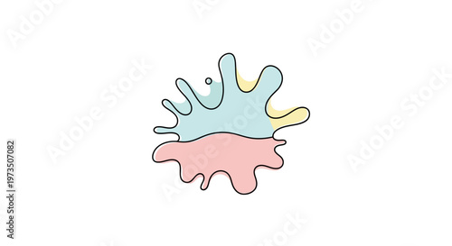 Colorful paint splatter art design element.