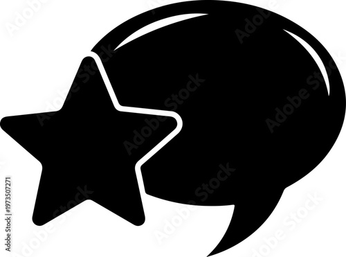 Review rating icon silhouette vector illustration