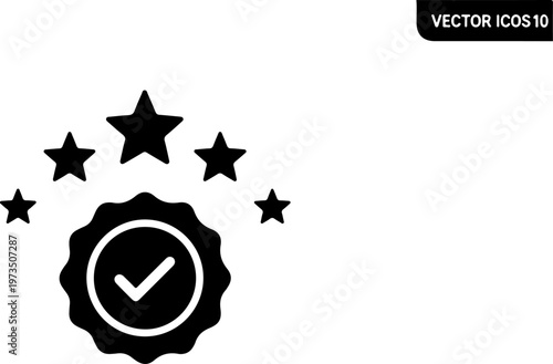 Review rating icon silhouette vector illustration