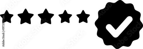 Review rating icon silhouette vector illustration