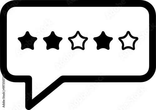Review rating icon silhouette vector illustration