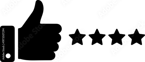 Review rating icon silhouette vector illustration
