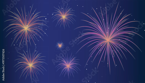 Vibrant fireworks exploding in the night sky colorful sparks stars