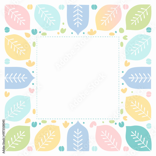 大人かわいいくすみ色四角フレームベクター素材