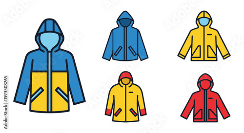 Rain jacket Line art vector abstract minimal pattern illustration