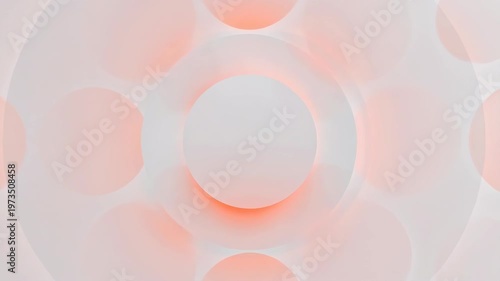 Abstract concentric circles with soft pink glow in minimal graphic style on light background, conveying calmness and modern design