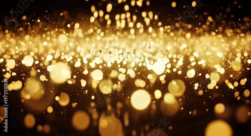 Mesmerizing Golden Bokeh Lights: Elegant Celebration Sparkle Background