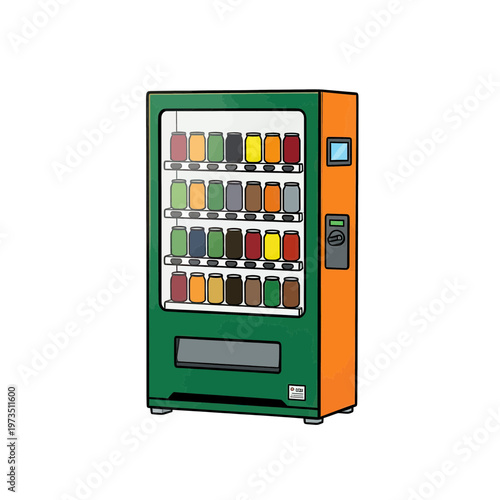 Colorful Vending Machine Vector Icon