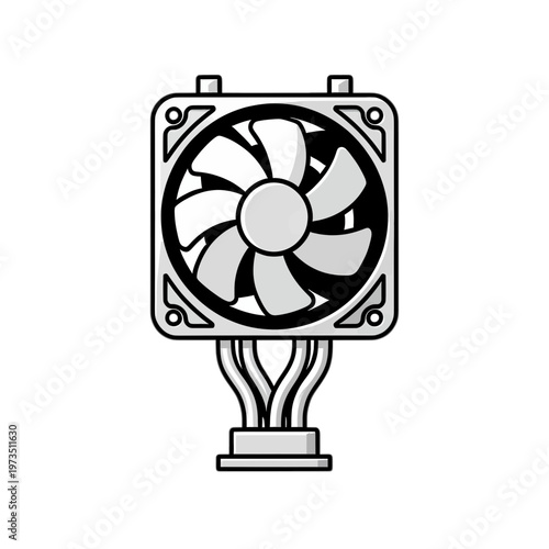 Computer Cooling Fan Vector Icon