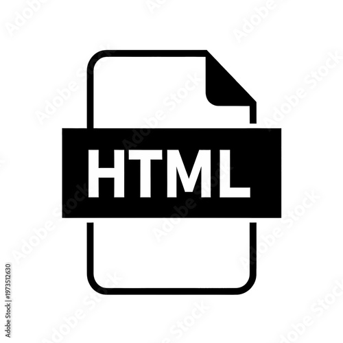 HTML File Vector Icon with Document Design