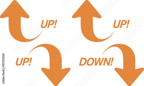 Up and Down Arrows with Text Labels Indicating Direction