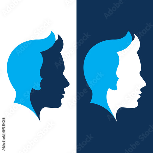 Human Face Profile Identity Psychology Mind Logo Design