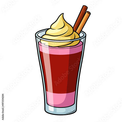 Soft Drink Vector Icon with Whipped Cream