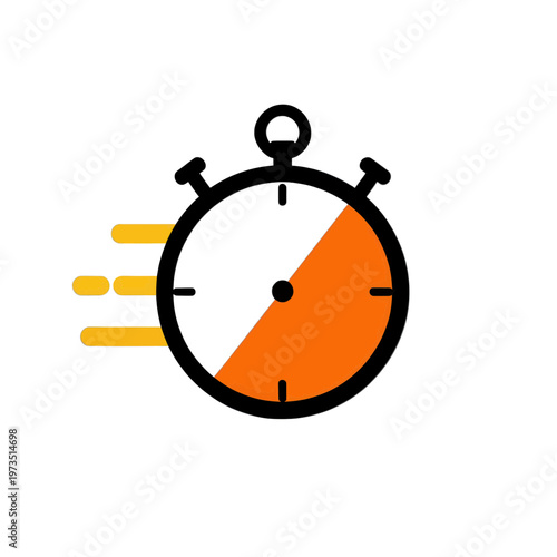 Stopwatch Vector Icon with Speed Lines
