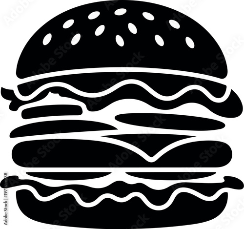 Adobe Illustrator Artwork  cheese burger line art