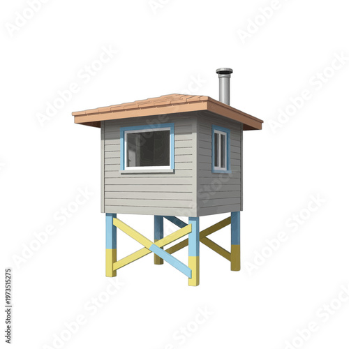 Wooden Beach Hut 3d Icon
