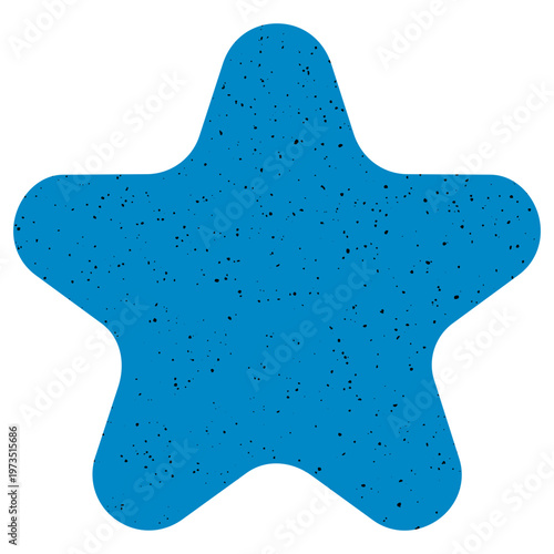 Blue Textured Rounded Star
