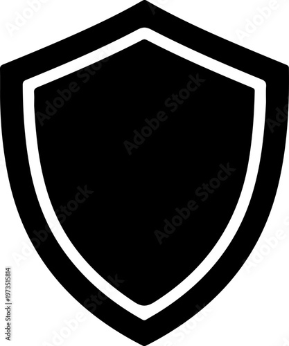 Security shield icon silhouette vector illustration