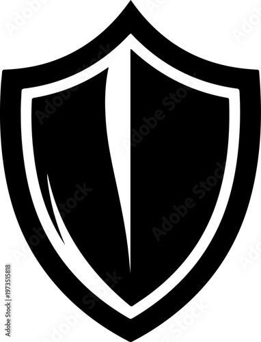 Security shield icon silhouette vector illustration