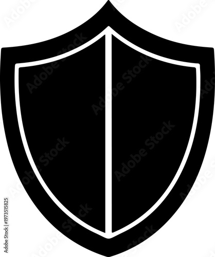 Security shield icon silhouette vector illustration