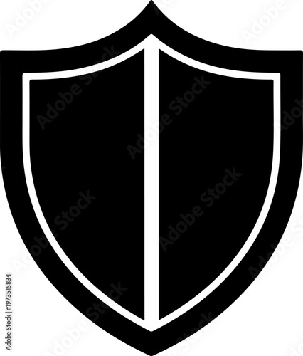 Security shield icon silhouette vector illustration
