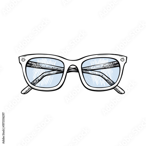 Stylish eyeglasses with clear lenses and a modern frame design